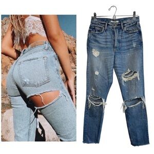GRLFRND Karolina Distressed High Rise Jeans size 27